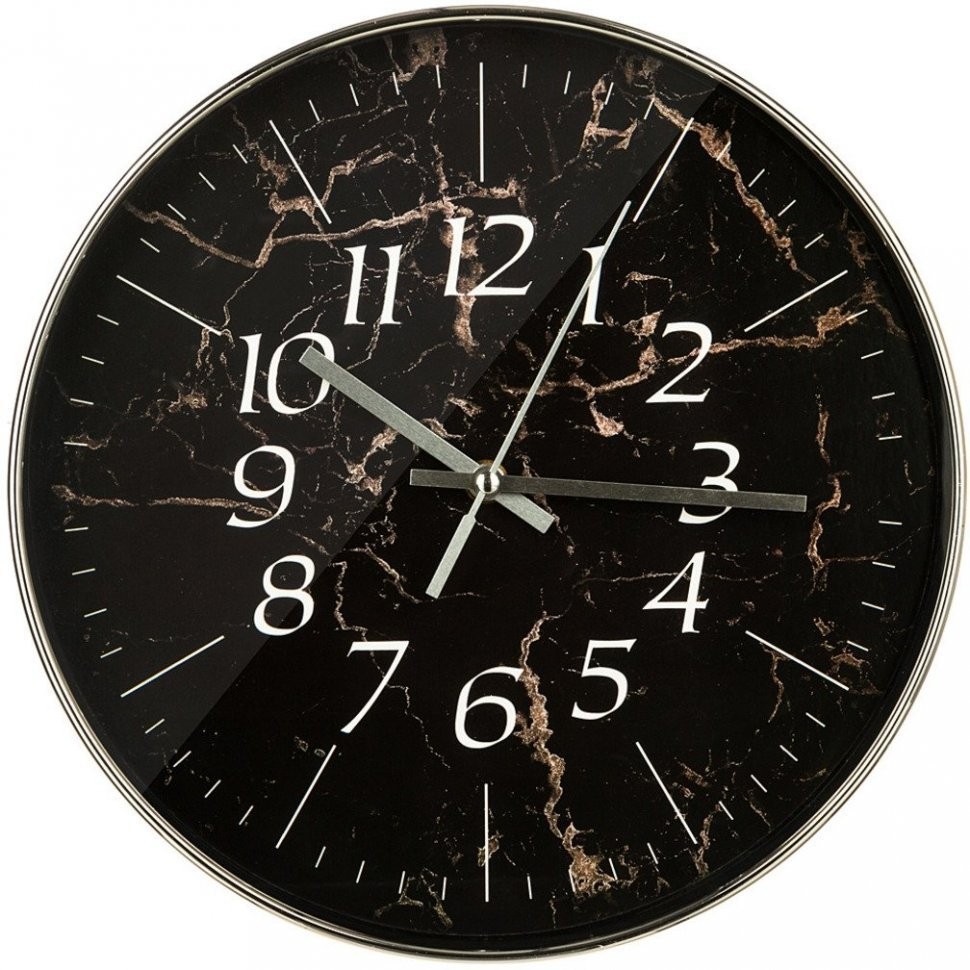 Часы настенные "marble" цвет:черный 30,5*30,5*4,5 см Lefard (220-490)