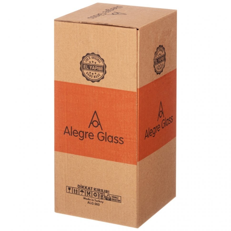 Вазочка на ножке с крышкой (3 секции) 10x21 см Alegre Glass (337-064)