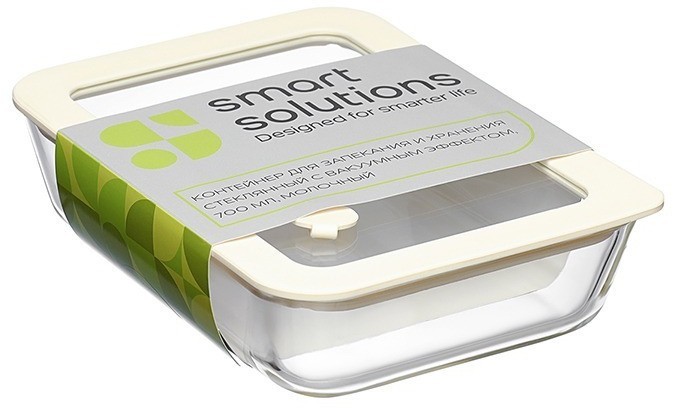 Контейнер для запекания и хранения с вакуумным эффектом vacuum glass, 700 мл, молочный (78844)