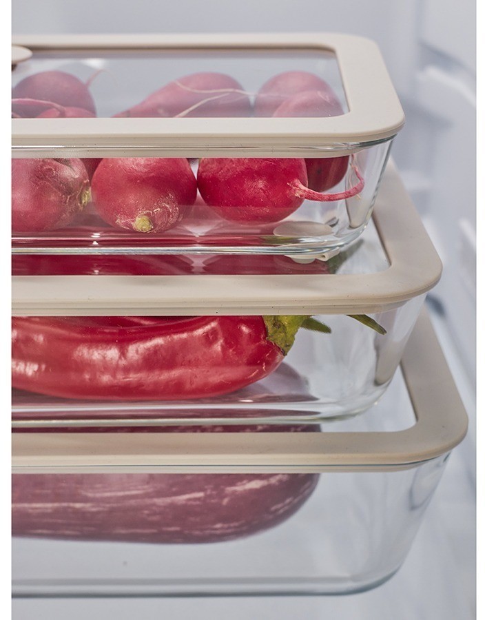 Контейнер для запекания и хранения с вакуумным эффектом vacuum glass, 700 мл, молочный (78844)