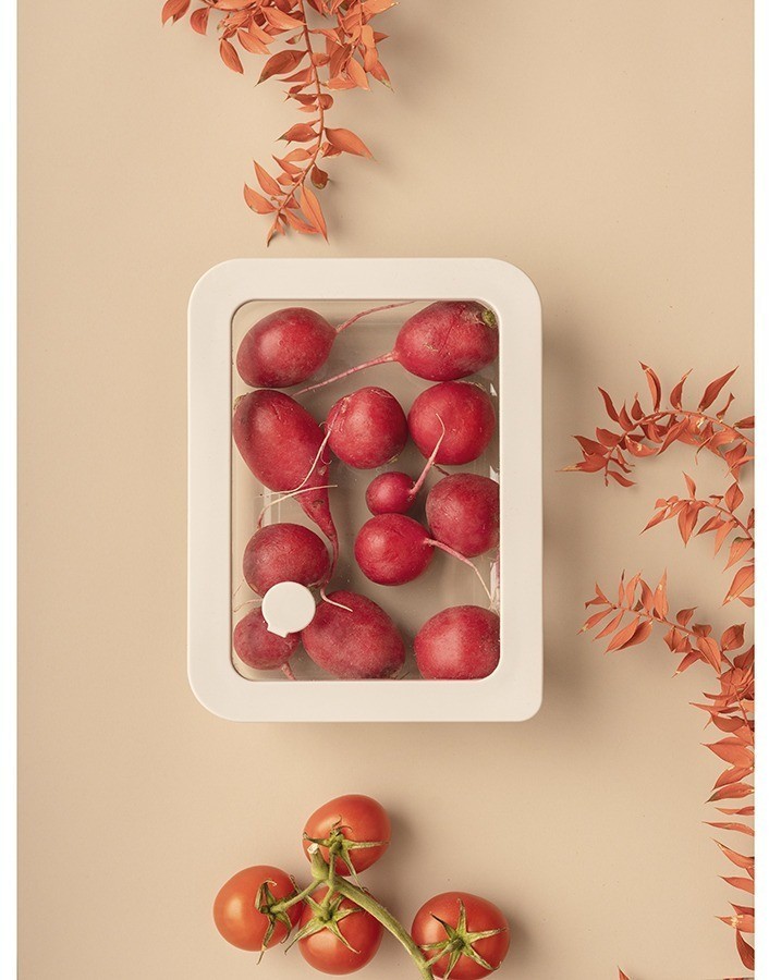 Контейнер для запекания и хранения с вакуумным эффектом vacuum glass, 700 мл, молочный (78844)