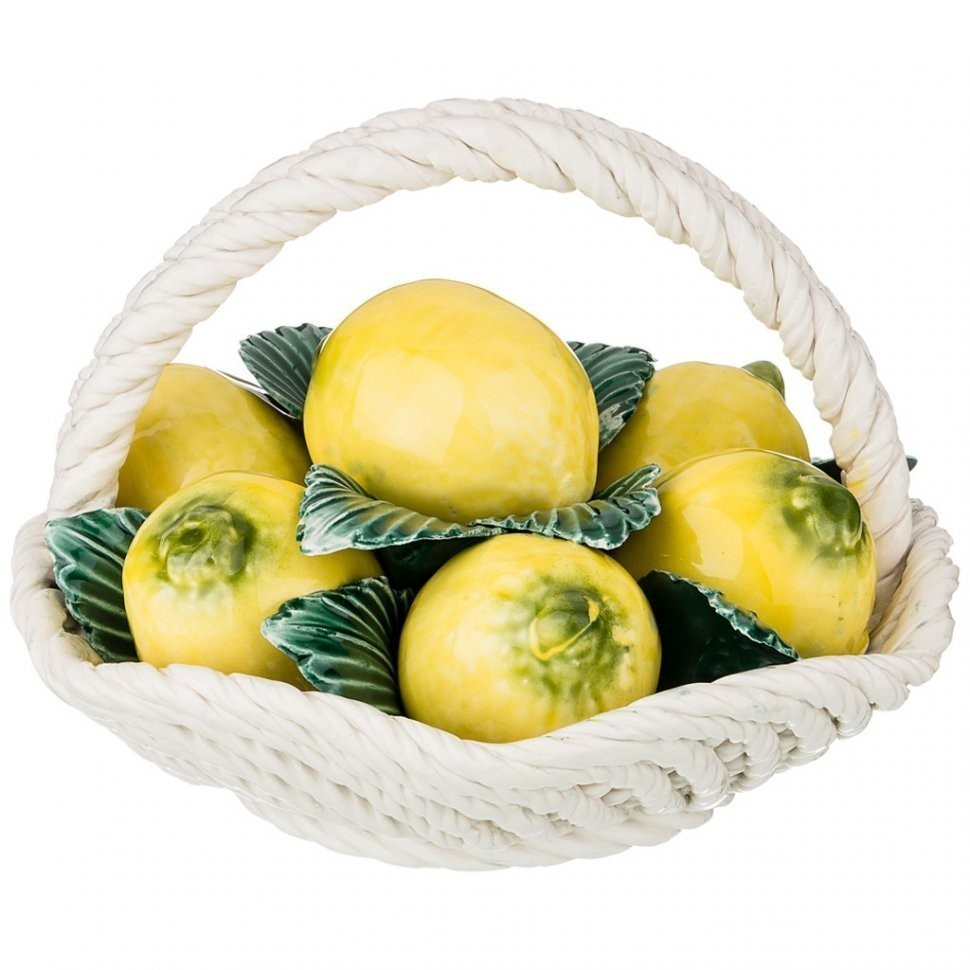 Декоративное овальное блюдо с лимонами диаметр=19 см. высота=14 см. Lanzarin (697-084)