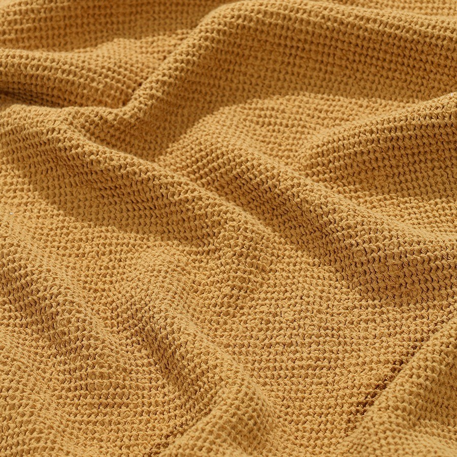 Полотенце для лица из умягченной вафли цвета охры из коллекции essential, 30x30 см (79183)