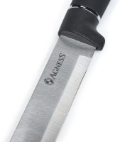 Набор agness из 11пр:5 ножей,половник,лопатка,шумовка,подставка,ножеточка,ножницы,черный мрамор/серы (671-227)