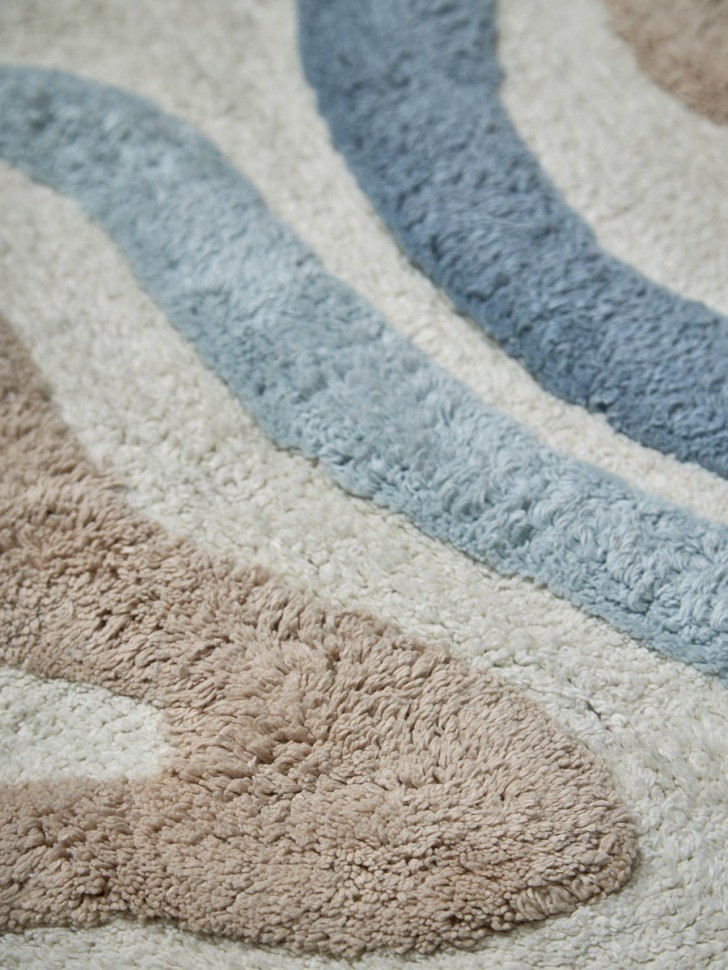 Коврик для ванной flow серо-синего цвета из коллекции ethnic, 50x80 см (79884)