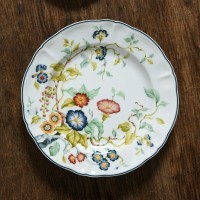 Тарелка LFLO032BL002205, 20,5 см, фарфор, white, blue, LE COQ