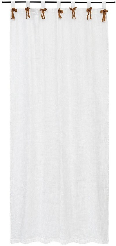 Штора из муслина с декором цвета карри из коллекции essential, 150х290 см (77783)