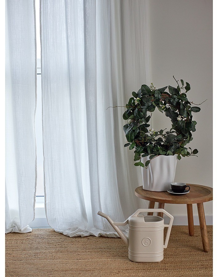 Штора из муслина с декором цвета карри из коллекции essential, 150х290 см (77783)