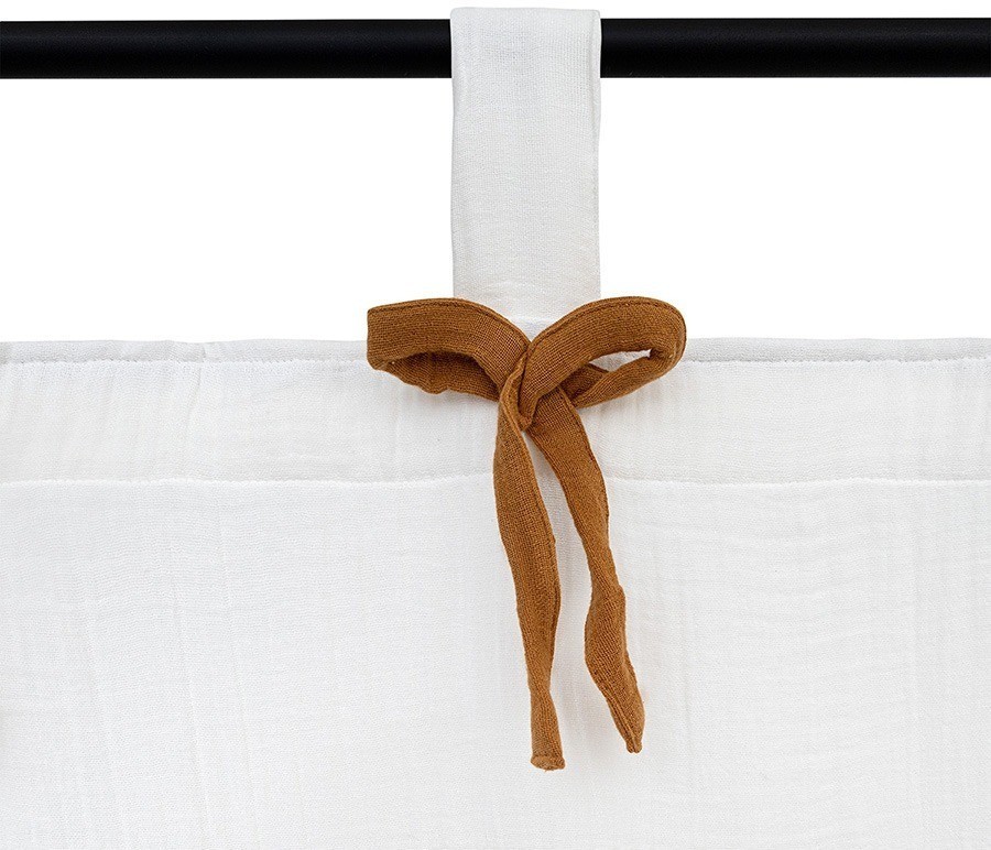 Штора из муслина с декором цвета карри из коллекции essential, 150х290 см (77783)