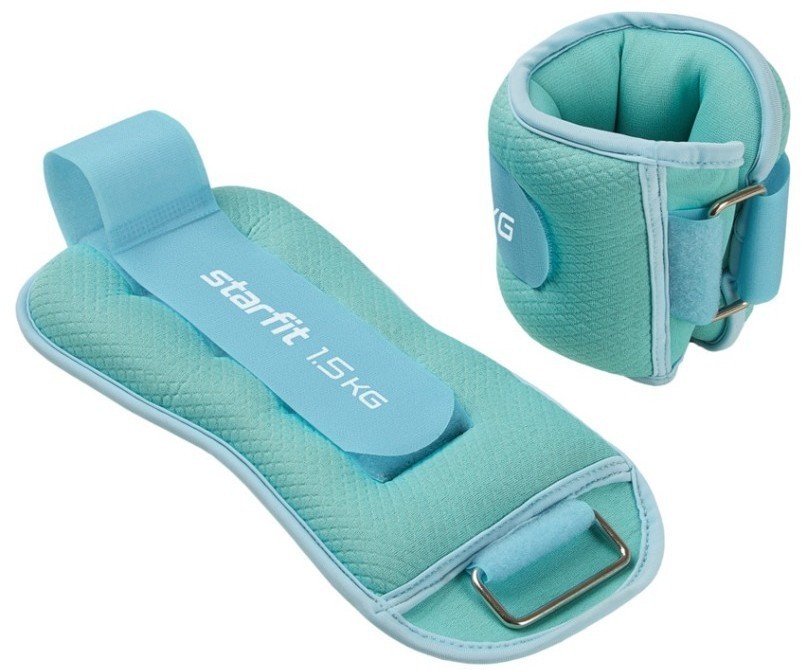 Утяжелители универсальные STARFIT WT-503, 1,5 кг, мятный/синий пастель (2108865)