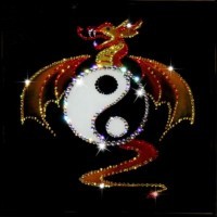 Картина Дракон инь-ян с кристаллами Swarovski (1097)