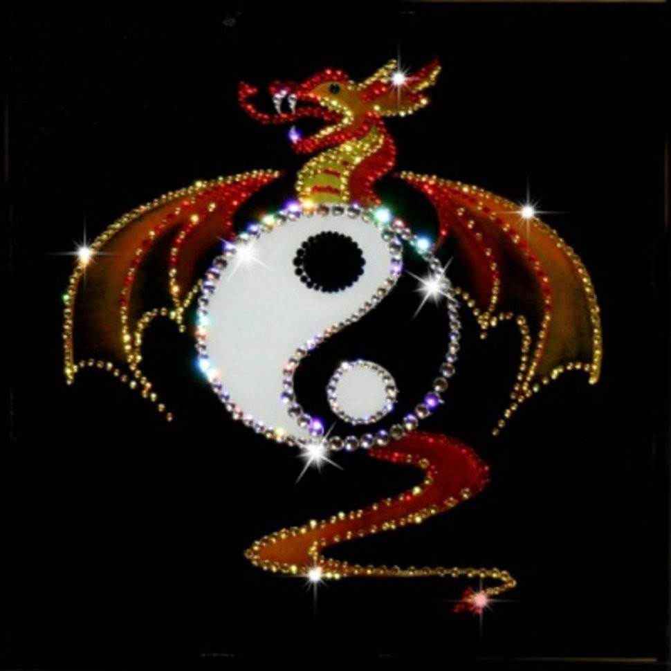 Картина Дракон инь-ян с кристаллами Swarovski (1097)