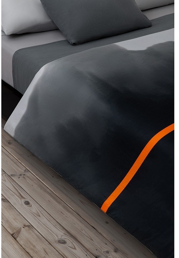 Комплект постельного белья из умягченного сатина из коллекции slow motion, orange, 150х200 см (73718)