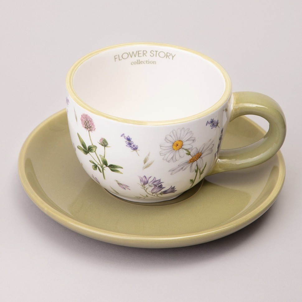 Чайная пара agness "flower story" 15*7 см 220 мл (358-2178)