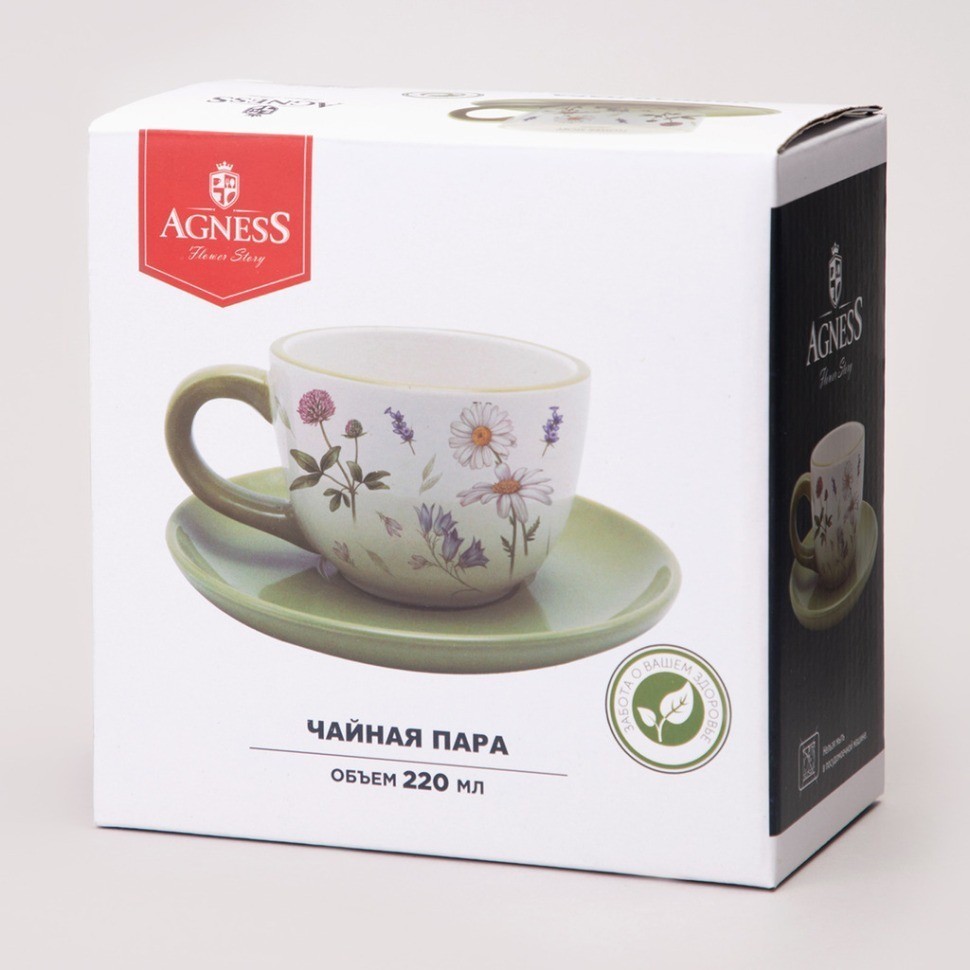 Чайная пара agness "flower story" 15*7 см 220 мл (358-2178)