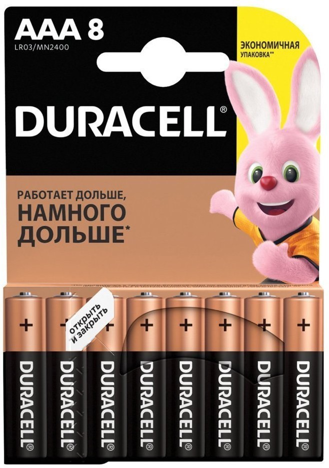 Батарейки алкалиновые Duracell Basic LR03 (AAA) 8 шт 81267262 (453558) (65533)