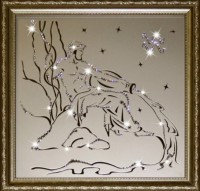 Картина Водолей 35х35 см с кристаллами Swarovski (1130)