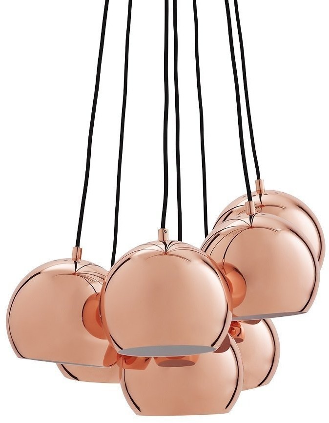 Люстра ball, 7 плафонов, 120 см, медь в глянце (68039)