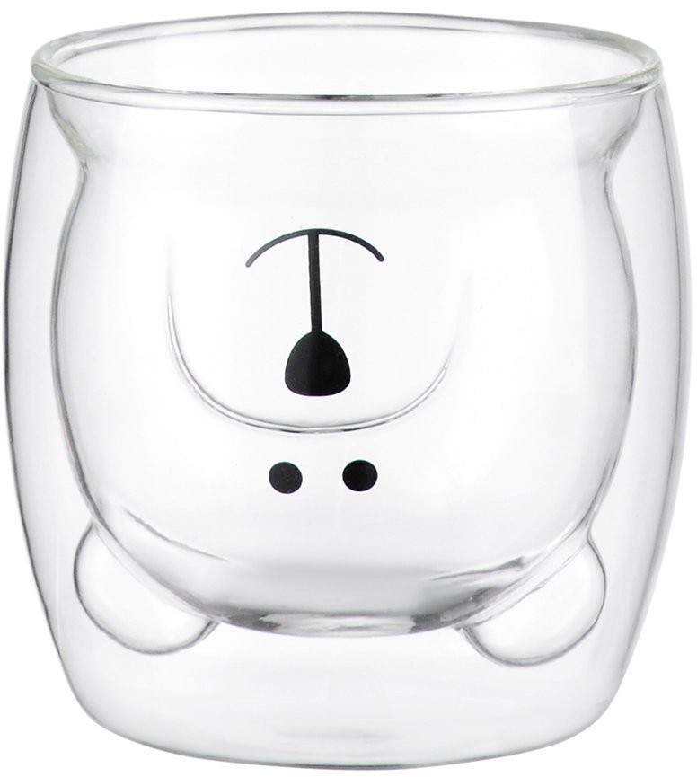 Чашка стеклянная с рисунком bear, 250 мл (74360)