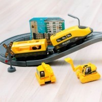 Железная дорога для детей &quot;Строительная площадка, 66 предметов&quot;, на батарейках (G201-006)