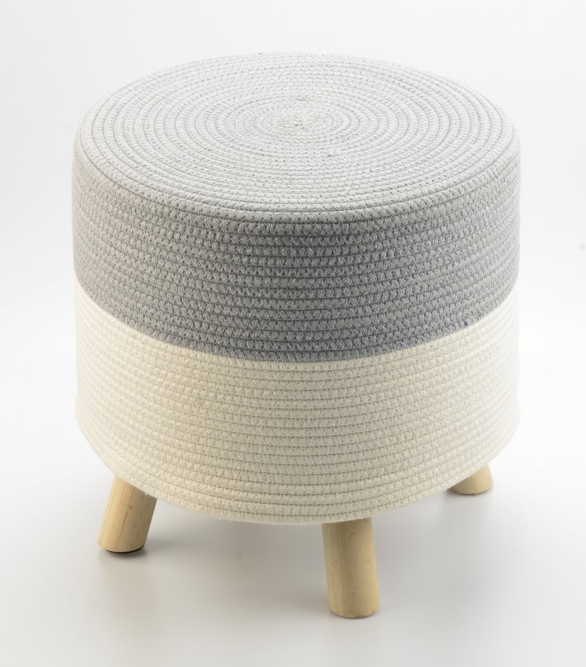 Пуф devy, D40х40 см, бежевый/серый (74724)