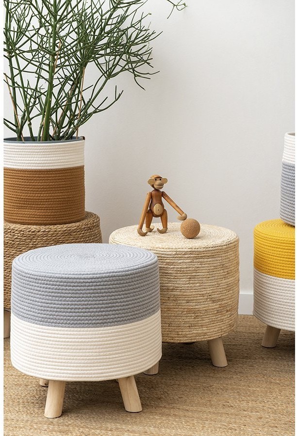 Пуф devy, D40х40 см, бежевый/серый (74724)