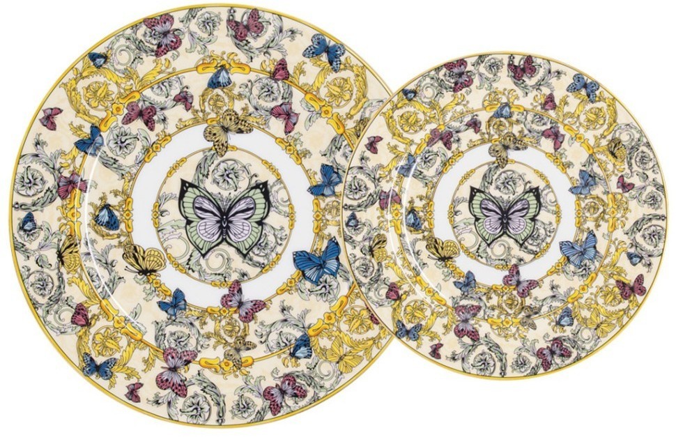 Обеденный сервиз Бабочки, 6 персон, 26 предметов - RC9-27DS-665H Royal Crown