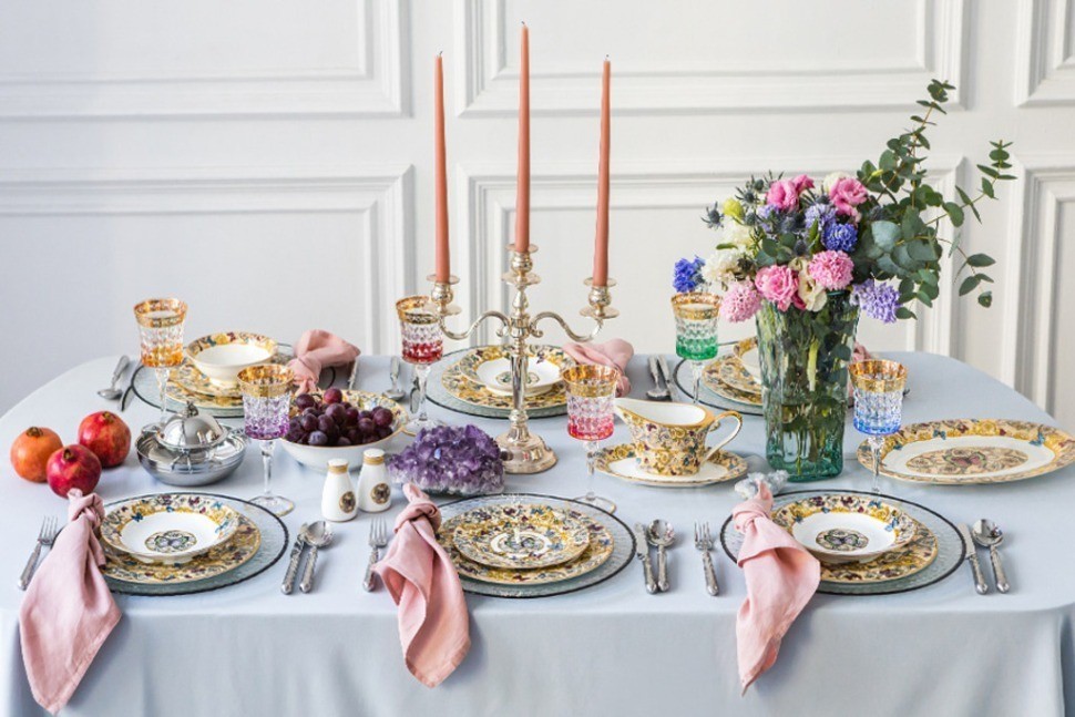 Обеденный сервиз Бабочки, 6 персон, 26 предметов - RC9-27DS-665H Royal Crown