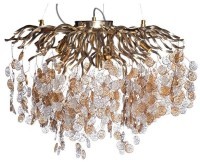 Люстра &quot;Монетки&quot; стекло/металл шампань d60*h25см (TT-00004977)