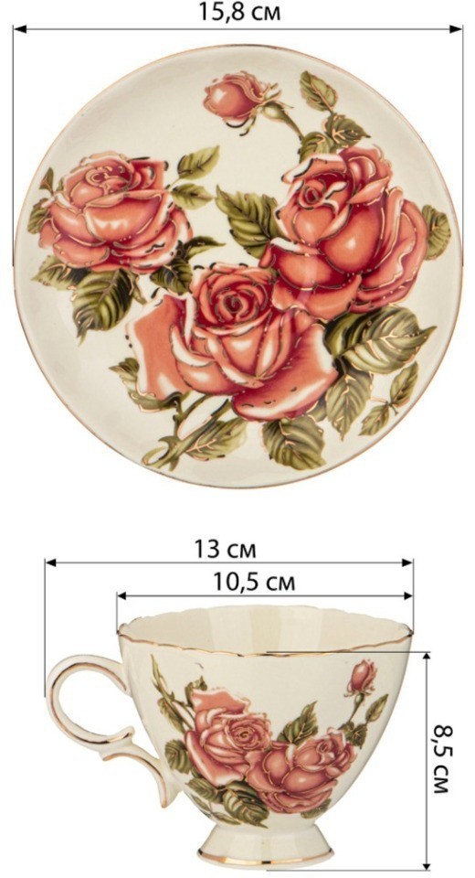 Чайный набор lefard корейская роза, 12 пр., (126-909)