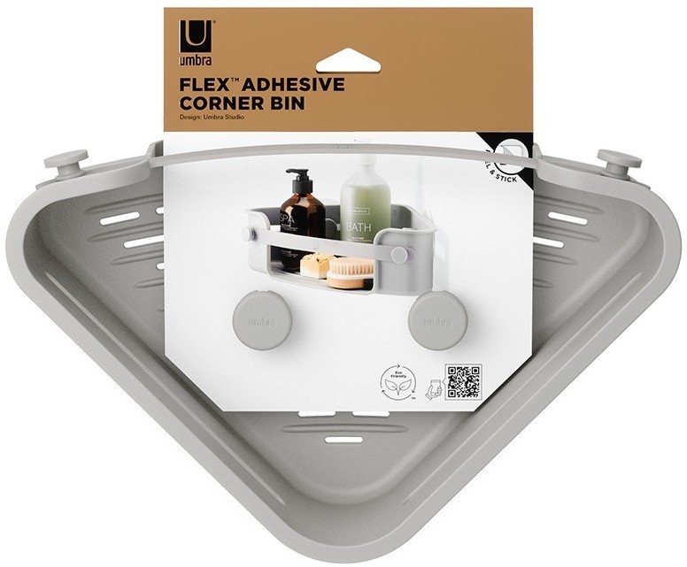 Органайзер для душа угловой flex adhesive, серый (77094)