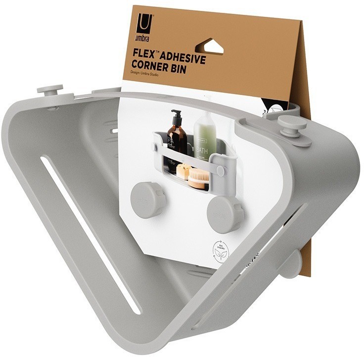 Органайзер для душа угловой flex adhesive, серый (77094)