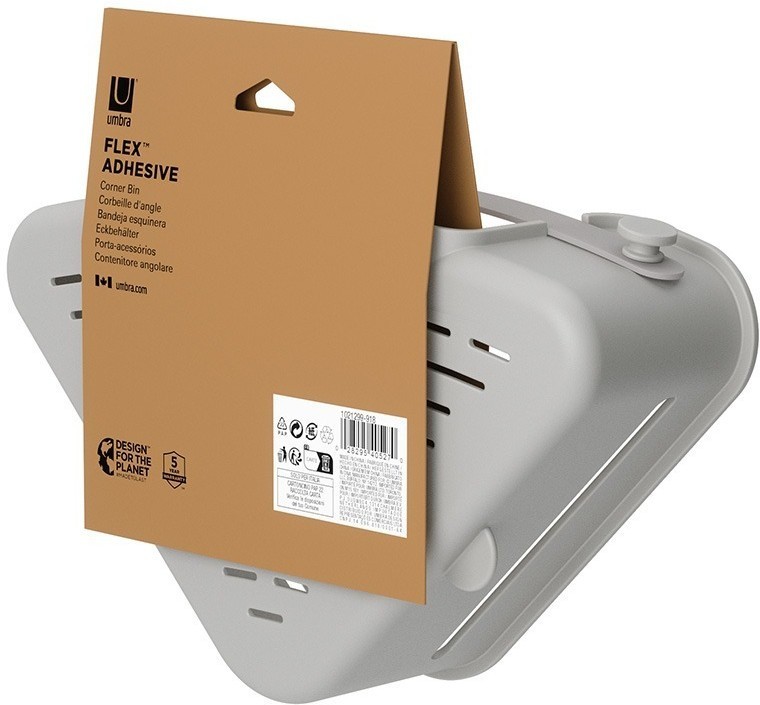 Органайзер для душа угловой flex adhesive, серый (77094)