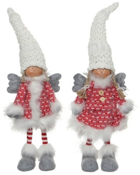 Фигурка ангел 16х8х39 см белый/красный (83307)