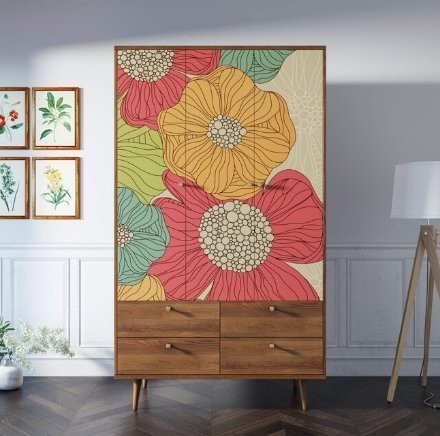 Шкаф трехстворчатый Berber принт 5 арт BB02/Print_05-ET