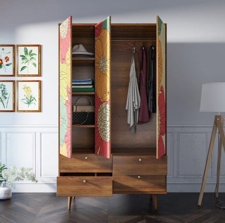 Шкаф трехстворчатый Berber принт 5 арт BB02/Print_05-ET