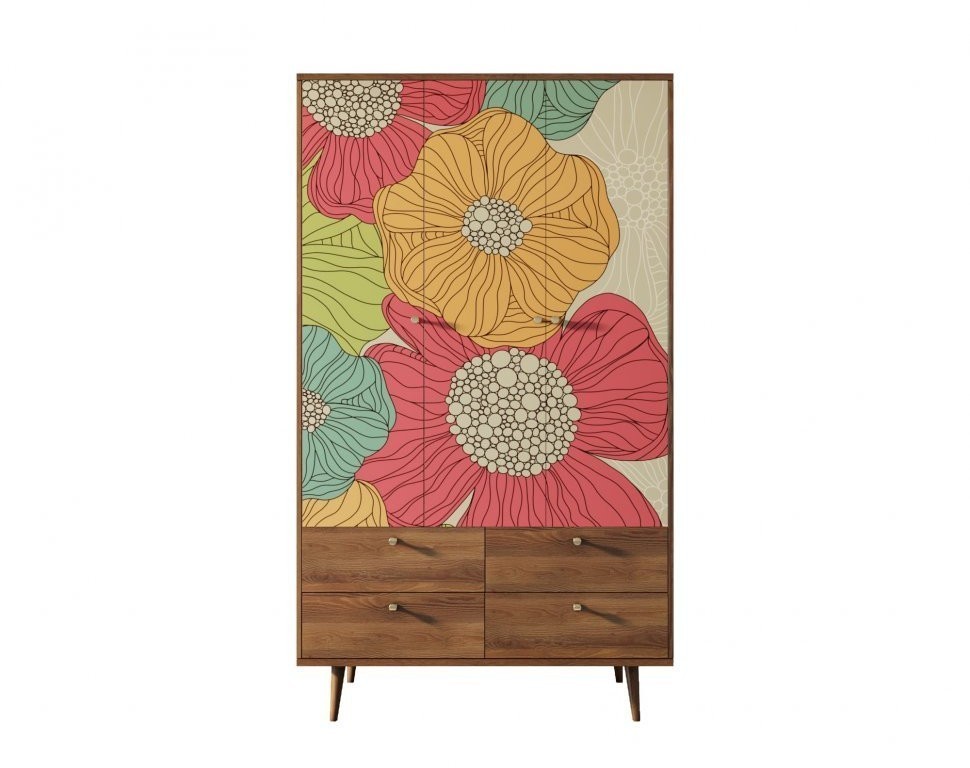 Шкаф трехстворчатый Berber принт 5 арт BB02/Print_05-ET