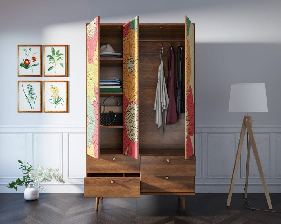 Шкаф трехстворчатый Berber принт 5 арт BB02/Print_05-ET