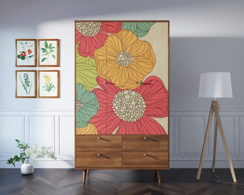 Шкаф трехстворчатый Berber принт 5 арт BB02/Print_05-ET