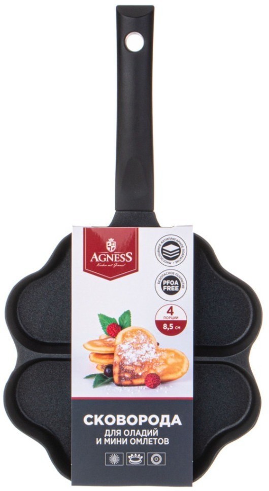 Сковорода agness для оладий с антипригар.покрытием 36*19.5*2.0см (932-028)