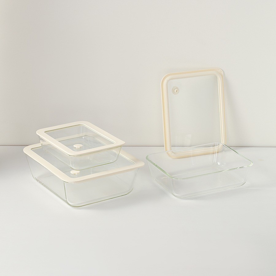 Контейнер для запекания и хранения с вакуумным эффектом vacuum glass, 2,6 л, молочный (78843)