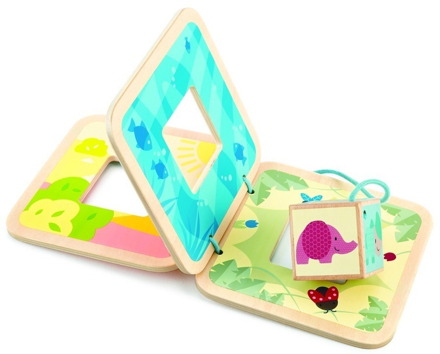 Серия Пастель -Развивающая игрушка 2в1 книжка - головоломка для малышей (E8523_HP)