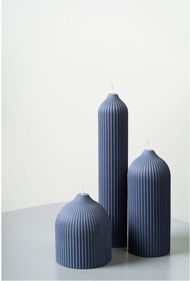 Свеча декоративная синего цвета из коллекции edge, 10,5 см (73482)
