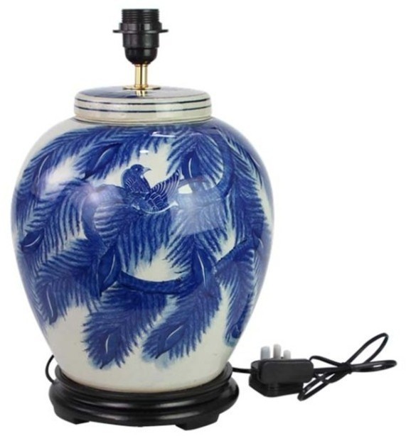 Лампа настольная 43-DS77-RYWI20, фарфор, blue/white, ROOMERS FURNITURE