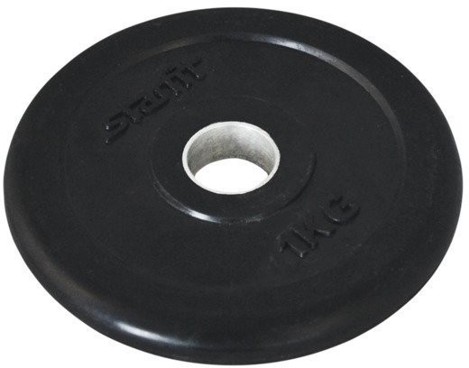 Диск обрезиненный BB-202 d=26 мм, стальная втулка, черный, 1 кг (998363)
