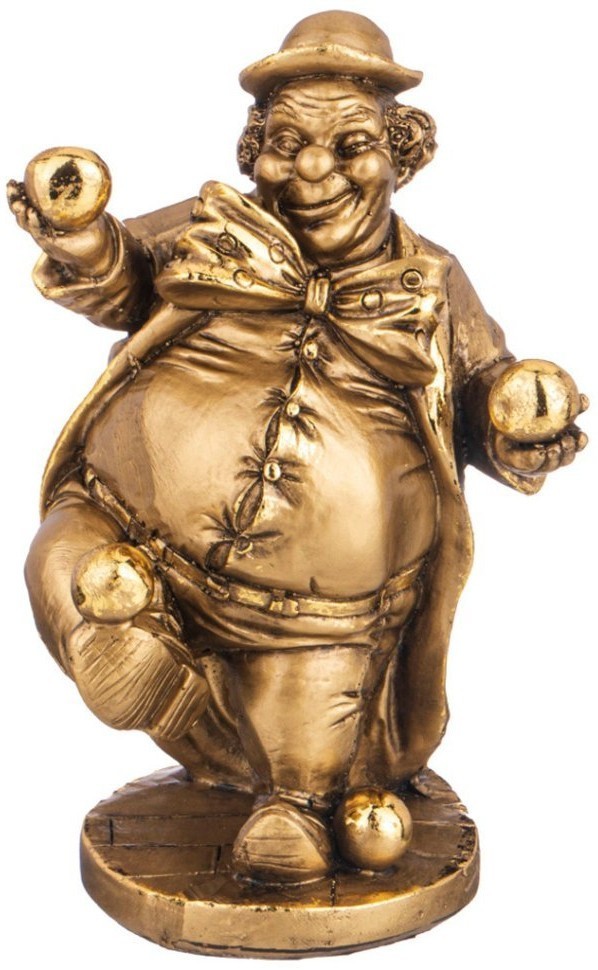 Фигурка декоративная "клоун с шарами" н-23см,l-17см,w-17 см цвет: бронза с позолотой Lefard (169-879)