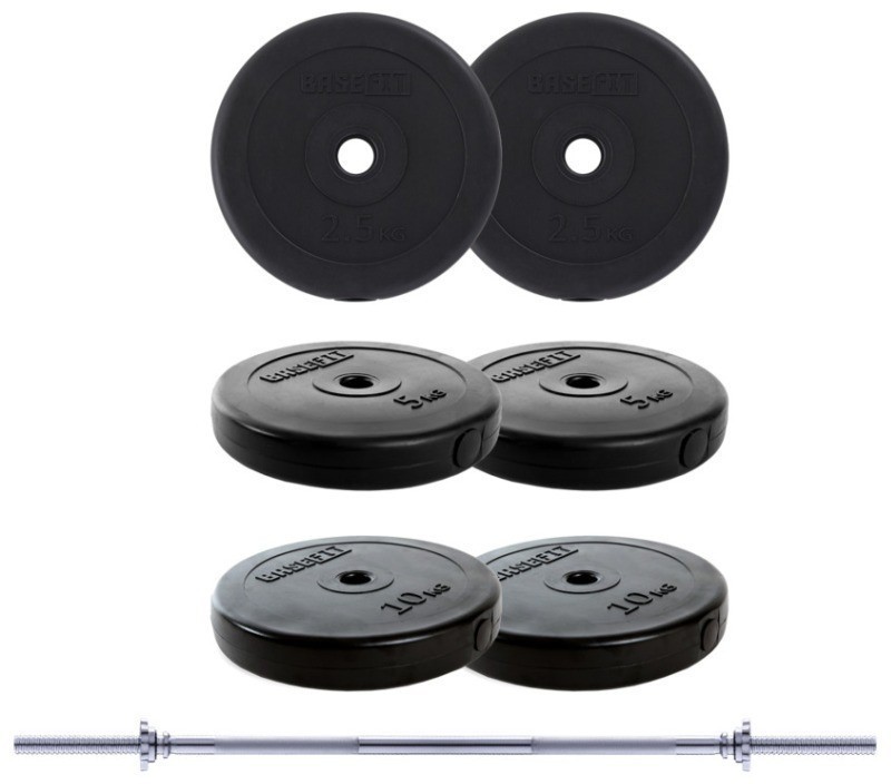 Штанга разборная BB-402, стальной гриф, пластиковые диски, 40 кг (2092876)