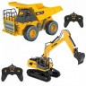 Радиоуправляемый набор экскаватор и самосвал Huina (свет, звук, акб, 1:24) (HN1559-YELLOW)