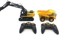 Радиоуправляемый набор экскаватор и самосвал Huina (свет, звук, акб, 1:24) (HN1559-YELLOW)