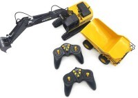 Радиоуправляемый набор экскаватор и самосвал Huina (свет, звук, акб, 1:24) (HN1559-YELLOW)